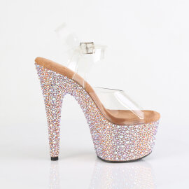 Pleaser BEJEWELED-708MS Sandalias Plataforma Tono Claro pedrería Dorado EU-37 / US-7