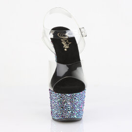 Pleaser BEJEWELED-708MS Sandalias Plataforma Tono Claro pedrería Negro EU-35 / US-5