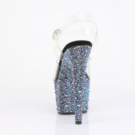 Pleaser BEJEWELED-708MS Sandalias Plataforma Tono Claro pedrería Negro EU-36 / US-6