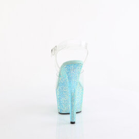 Pleaser BEJEWELED-708RRS Sandalias Plataforma Tono Claro pedrería Turquesa EU-42 / US-12