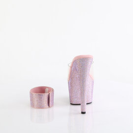 Pleaser BEJEWELED-712RS Zuecos con Plataforma Tono Claro pedrería Rosa Pastel EU-35 / US-5
