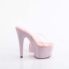Pleaser BEJEWELED-712RS Zuecos con Plataforma Tono Claro pedrería Rosa Pastel EU-41 / US-11