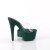 Pleaser BEJEWELED-712RS Zuecos con Plataforma pedrería transparente verde esmeralda EU-42 / US-12