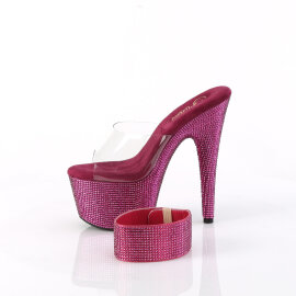 Pleaser BEJEWELED-712RS Zuecos con Plataforma Tono Claro pedrería Rosa EU-42 / US-12