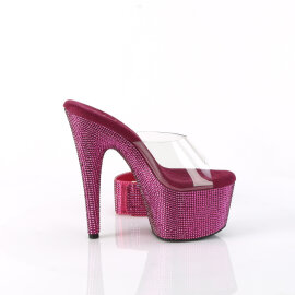 Pleaser BEJEWELED-712RS Zuecos con Plataforma Tono Claro pedrería Rosa EU-42 / US-12