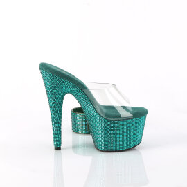 Pleaser BEJEWELED-712RS Zuecos con Plataforma Tono Claro pedrería Verde EU-39 / US-9