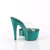 Pleaser BEJEWELED-712RS Zuecos con Plataforma Tono Claro pedrería Verde EU-37 / US-7