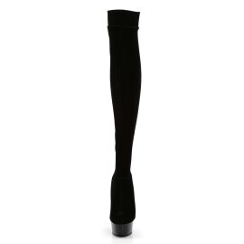 Pleaser Bota Alta DELIGHT-3002 Negro Elástico...