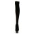 Pleaser Bota Alta DELIGHT-3002 Negro Elástico Terciopelo EU-42 / US-12