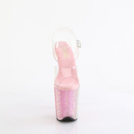 Pleaser BEJEWELED-808RRS Sandalias Plataforma Tono Claro pedrería Rosa EU-35 / US-5
