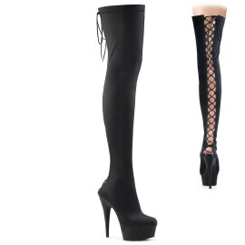 Pleaser Bota Alta DELIGHT-3003 Negro Lycra EU-41 / US-11