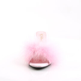 Fabulicious BELLE-301F Zuecos de Piel Sintética transparente Rosa EU-37 / US-7