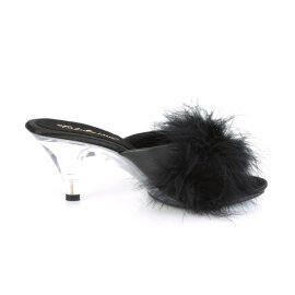 Fabulicious BELLE-301F Zuecos de Piel Sintética transparente Negro EU-35 / US-5