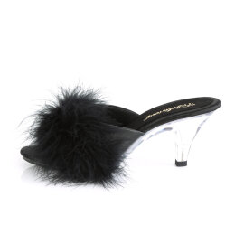 Fabulicious BELLE-301F Zuecos de Piel Sintética transparente Negro EU-36 / US-6