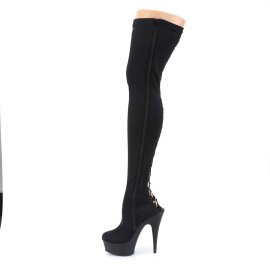 Pleaser Bota Alta DELIGHT-3003 Negro Lycra EU-36 / US-6