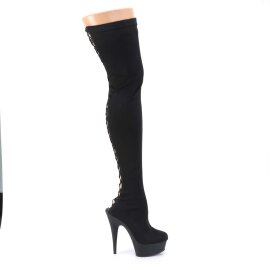 Pleaser Bota Alta DELIGHT-3003 Negro Lycra EU-36 / US-6