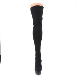 Pleaser Bota Alta DELIGHT-3003 Negro Lycra EU-38 / US-8