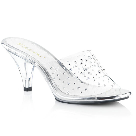 Fabulicious BELLE-301 Zuecos RS Tono Claro pedrería Transparente EU-41 / US-11