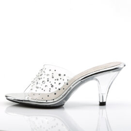 Fabulicious BELLE-301 Zuecos RS Tono Claro pedrería Transparente EU-41 / US-11