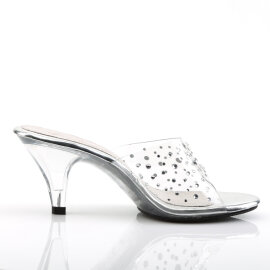 Fabulicious BELLE-301 Zuecos RS Tono Claro pedrería Transparente EU-41 / US-11