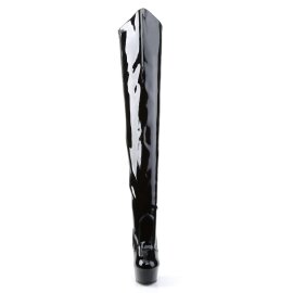 Pleaser Bota Alta DELIGHT-3010 Negro Elástico...