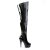 Pleaser Bota Alta DELIGHT-3010 Negro Elástico Charol EU-38 / US-8