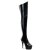 Pleaser Bota Alta DELIGHT-3010 Negro Elástico Charol EU-39 / US-9