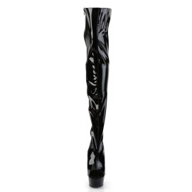 Pleaser Bota Alta DELIGHT-3017 Negro Elástico...