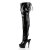 Pleaser Bota Alta DELIGHT-3017 Negro Elástico Charol EU-42 / US-12