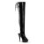 Pleaser Bota Alta DELIGHT-3017 Negro Elástico Charol EU-36 / US-6