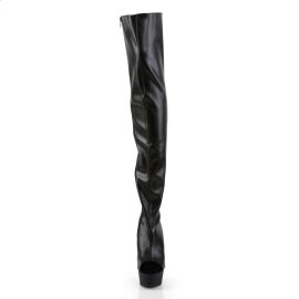Pleaser Bota Alta DELIGHT-3017 Negro Elástico...