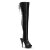 Pleaser Bota Alta DELIGHT-3017 Negro Elástico Cuero Sintético EU-37 / US-7