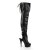 Pleaser Bota Alta DELIGHT-3017 Negro Elástico Cuero Sintético EU-37 / US-7