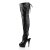Pleaser Bota Alta DELIGHT-3017 Negro Elástico Cuero Sintético EU-39 / US-9