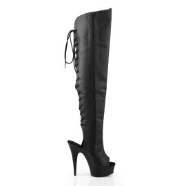 Pleaser Bota Alta DELIGHT-3019 Negro Cuero Sintético EU-35 / US-5