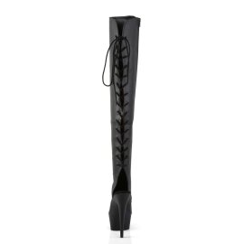 Pleaser Bota Alta DELIGHT-3019 Negro Cuero Sintético EU-37 / US-7