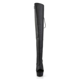 Pleaser Bota Alta DELIGHT-3019 Negro Cuero...