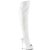 Pleaser Bota Alta DELIGHT-3019 Blanco Cuero Sintético EU-41 / US-11