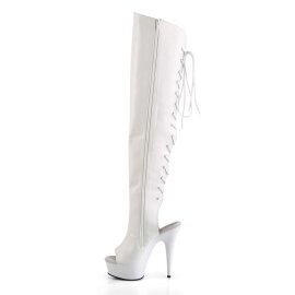 Pleaser Bota Alta DELIGHT-3019 Blanco Cuero Sintético EU-37 / US-7
