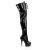 Pleaser Bota Alta DELIGHT-3023 Negro Elástico Charol Elástico EU-40 / US-10
