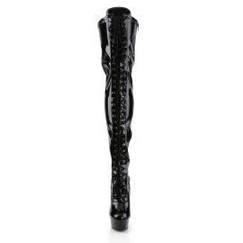 Pleaser Bota Alta DELIGHT-3023 Negro Elástico...