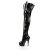 Pleaser Bota Alta DELIGHT-3023 Negro Elástico Charol Elástico EU-37 / US-7