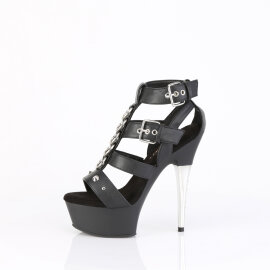 Pleaser CAPTIVA-658 Botines con Plataforma de Piel Sintética Negro EU-35 / US-5