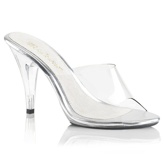 Fabulicious CARESS-401 Zuecos  Plata transparente EU-37 / US-7