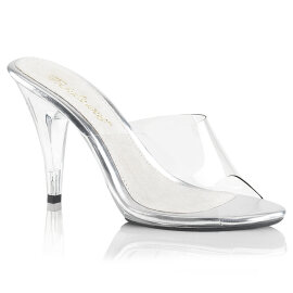 Fabulicious CARESS-401 Zuecos  Plata transparente EU-39 / US-9
