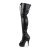 Pleaser Bota Alta DELIGHT-3025 Negro Elástico Cuero Sintético EU-40 / US-10