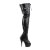 Pleaser Bota Alta DELIGHT-3025 Negro Elástico Cuero Sintético EU-35 / US-5