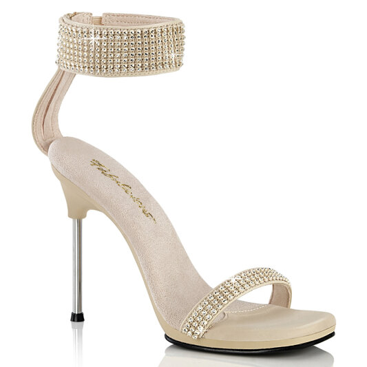 Fabulicious CHIC-40 Sandalias Piel Sintética pedrería beige EU-38 / US-8