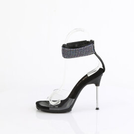 Fabulicious CHIC-42 Sandalias Piel Sintética Tono Claro pedrería Negro EU-40 / US-10