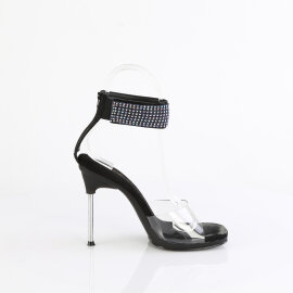 Fabulicious CHIC-42 Sandalias Piel Sintética Tono Claro pedrería Negro EU-40 / US-10
